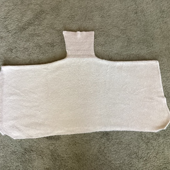 Anthropologie Sleeping On Snow creamy metallic fuzzy knit poncho OS - Picture 5 of 11